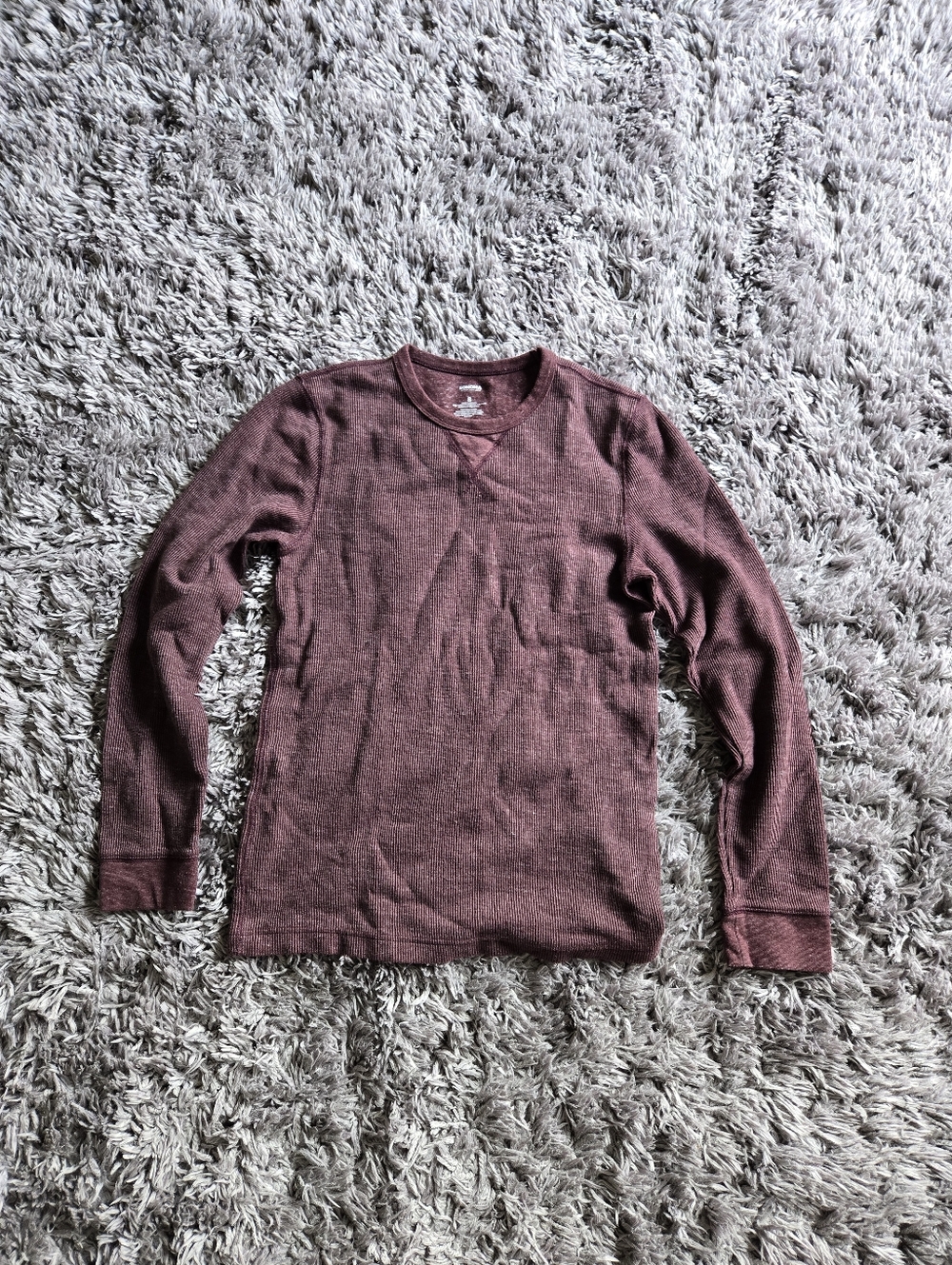 Sonoma Men's Thermal Long Sleeve Shirt - Burgundy/Maroon